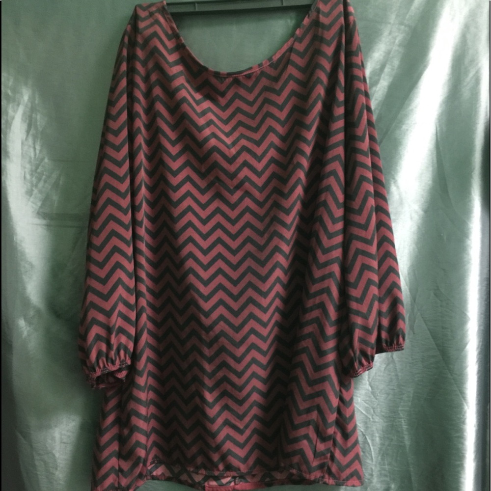 Chevron print 2 way blouse